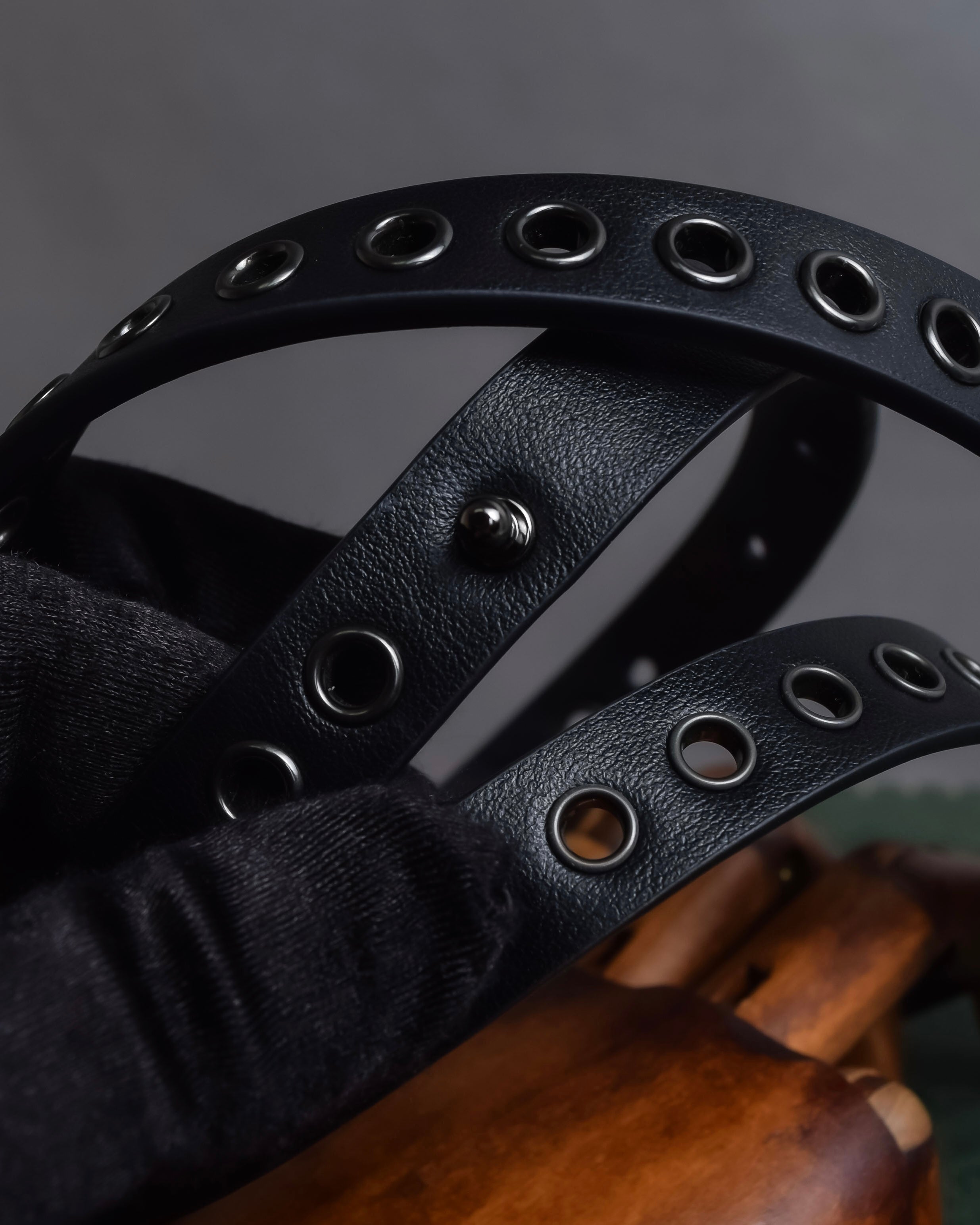 "Christian Dior" Black eyelet leather narrow belt