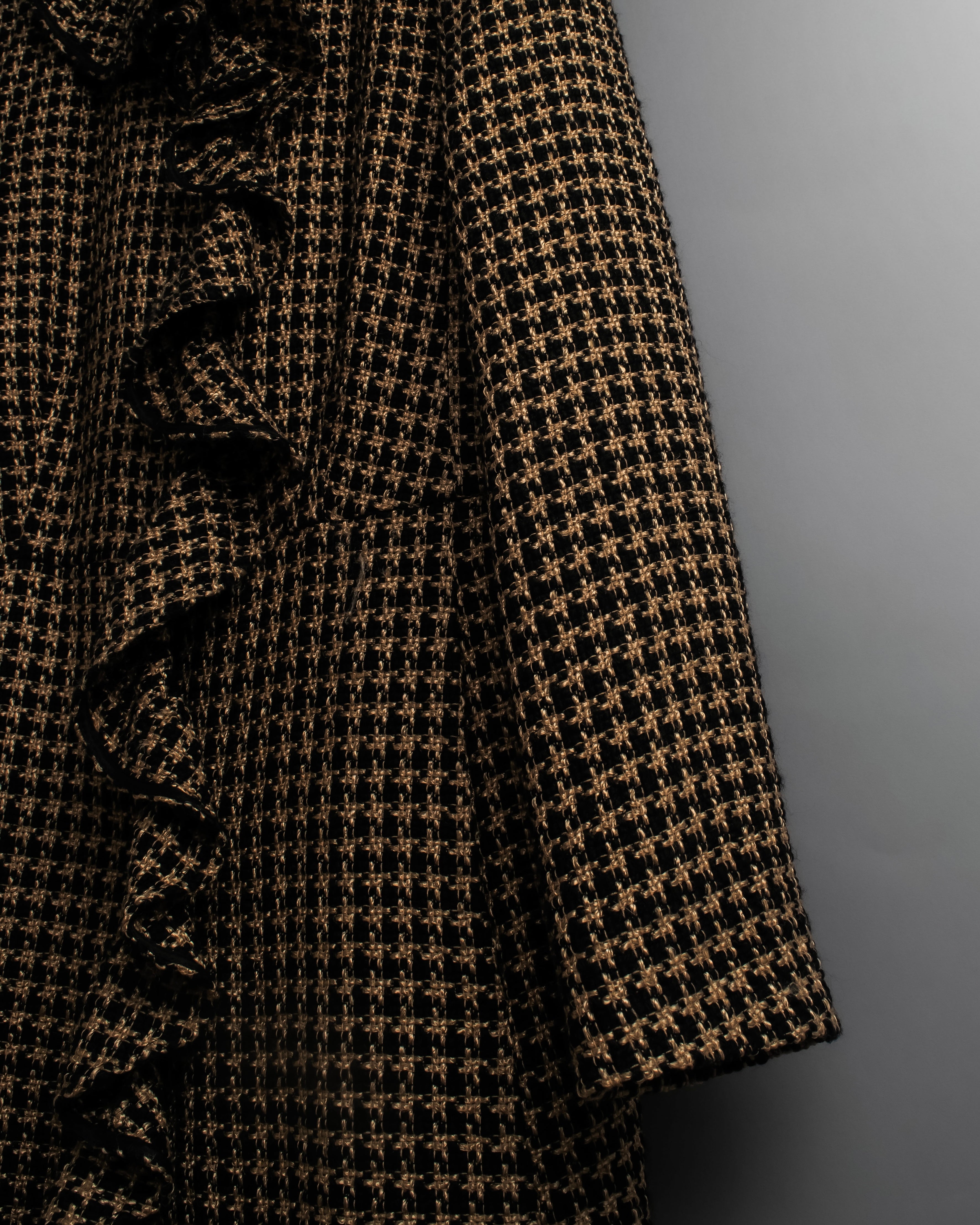 "RED VALENTINO" Ruffled frill detail tweed coat