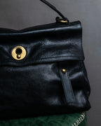 "YVES SAINT LAURENT" Muse to gold metal parts one-handle leather bag