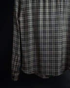"Saint Laurent" Lame check pattern bow tie shirt