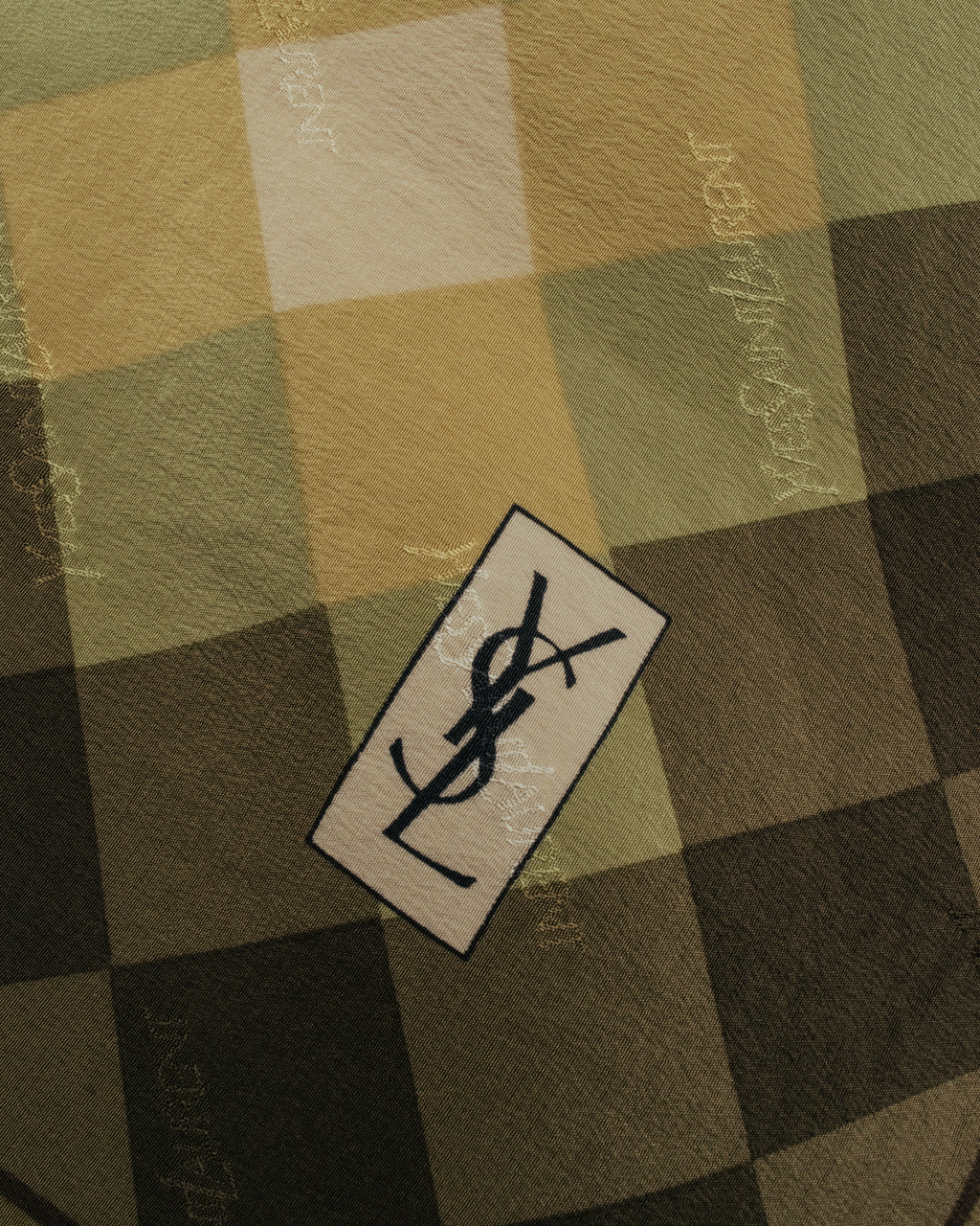 “Yves Saint Laurent” 80’s-90’s Sheer check silk scarf