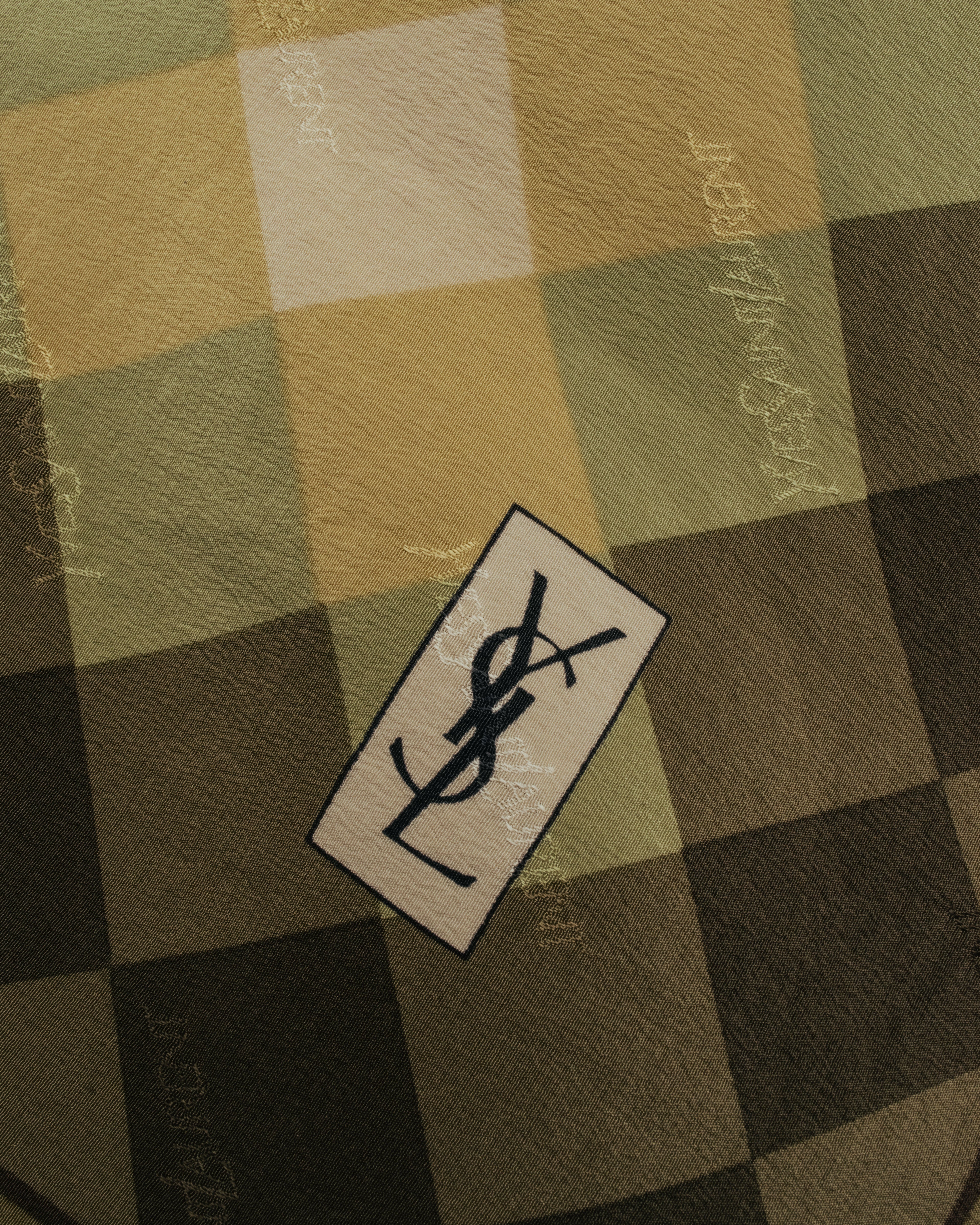“Yves Saint Laurent” 80’s-90’s Sheer check silk scarf