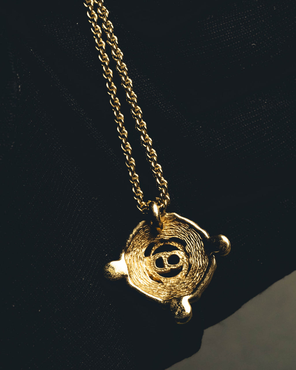 "Christian Dior" 90's-00's Crystal cd logo pendant necklace
