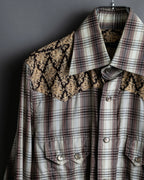 "GUCCI" Floral and checkered western shirt