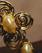 "Yves Saint Laurent" 80's-90's Baroque faux pearl brooch