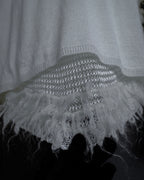 "COMME des GARCONS" 18AW layered mesh design fringe thick knit