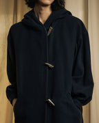 "YVES SAINT LAURENT" Metal toggle design melton wool duffel coat