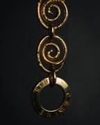 "CELINE" Early 90s spiral circle chain toggle bracelet