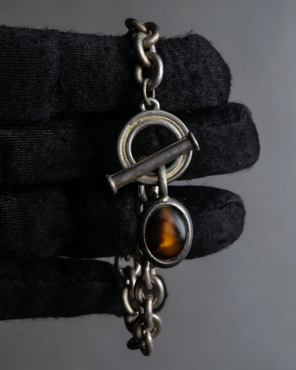 "Ralph Lauren" Circular toggle motif design silver bracelet