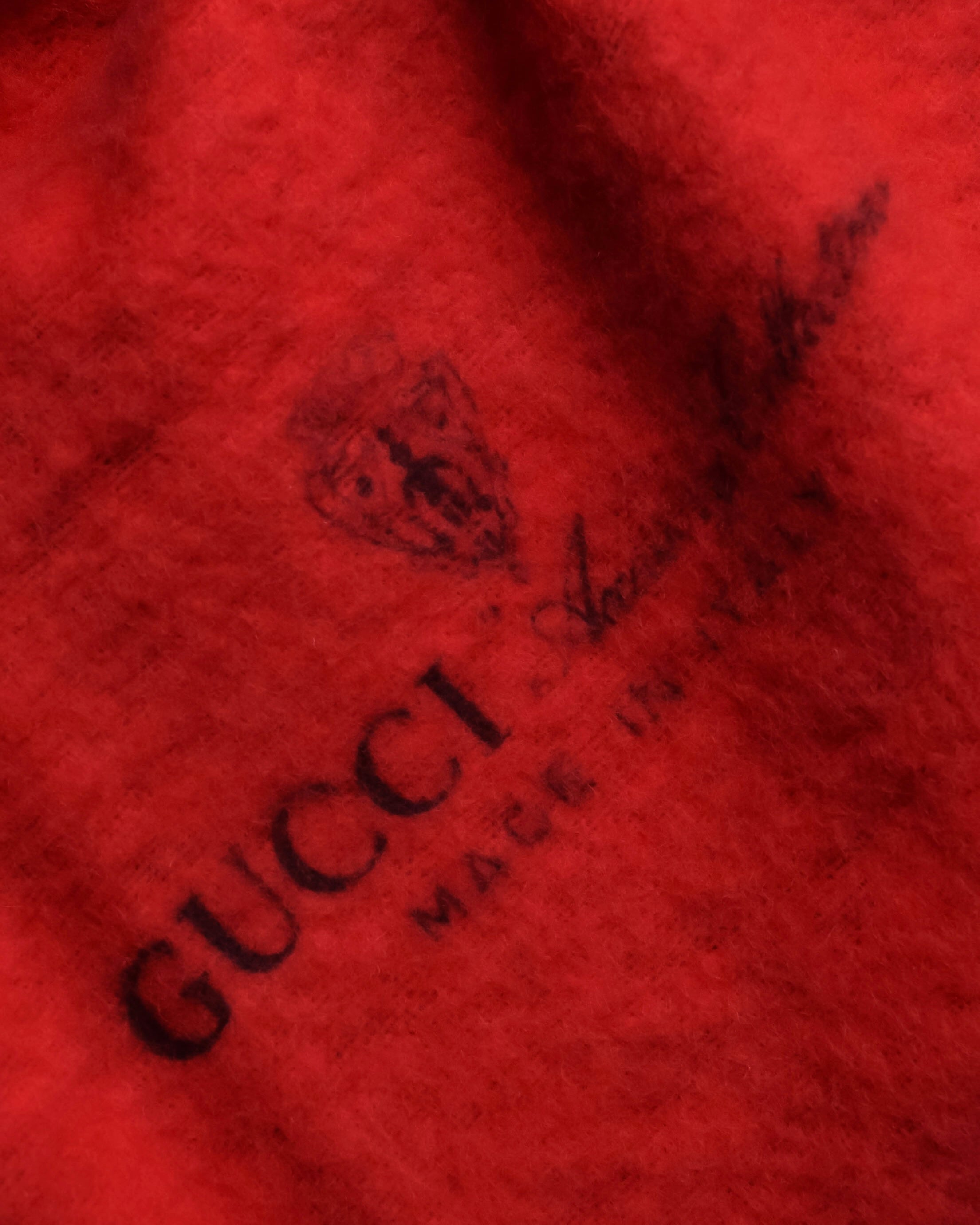 "GUCCI" 70's Embossed suede flap shoulder bag