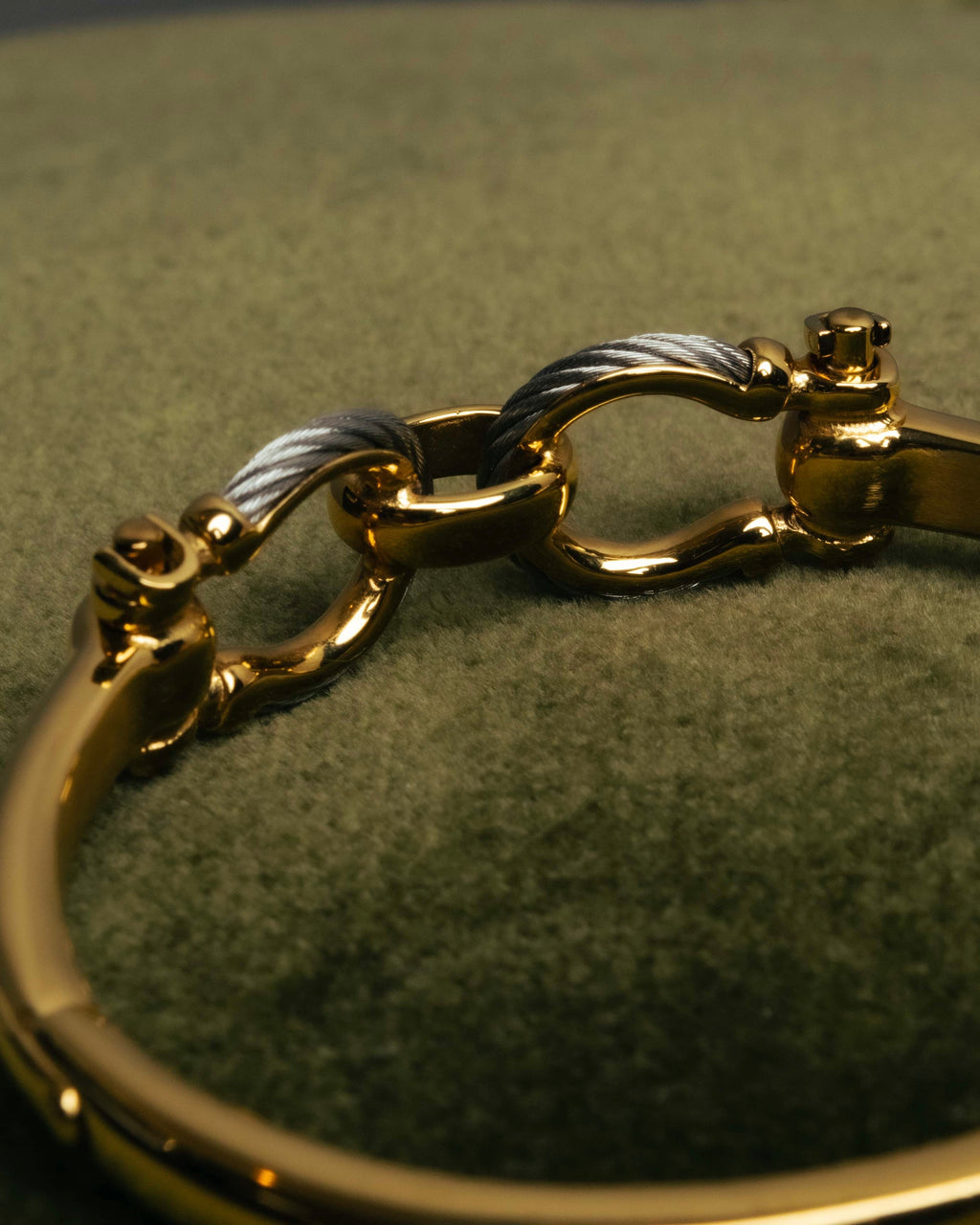 "CHARRIOL" 90's-00's Vintage PVD gold and steel cable link bangle