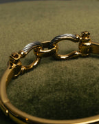 "CHARRIOL" 90's-00's Vintage PVD gold and steel cable link bangle