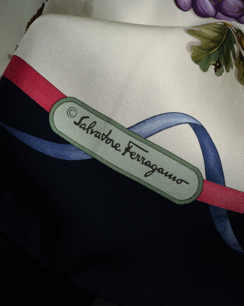 “Salvatore Ferragamo” 90’s Harvest still life silk scarf