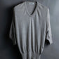 "JIL SANDER" Solid texture V neck mixed knit