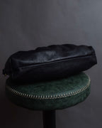 "FENDI" Gold metal gatherd design leather one-shoulder bag