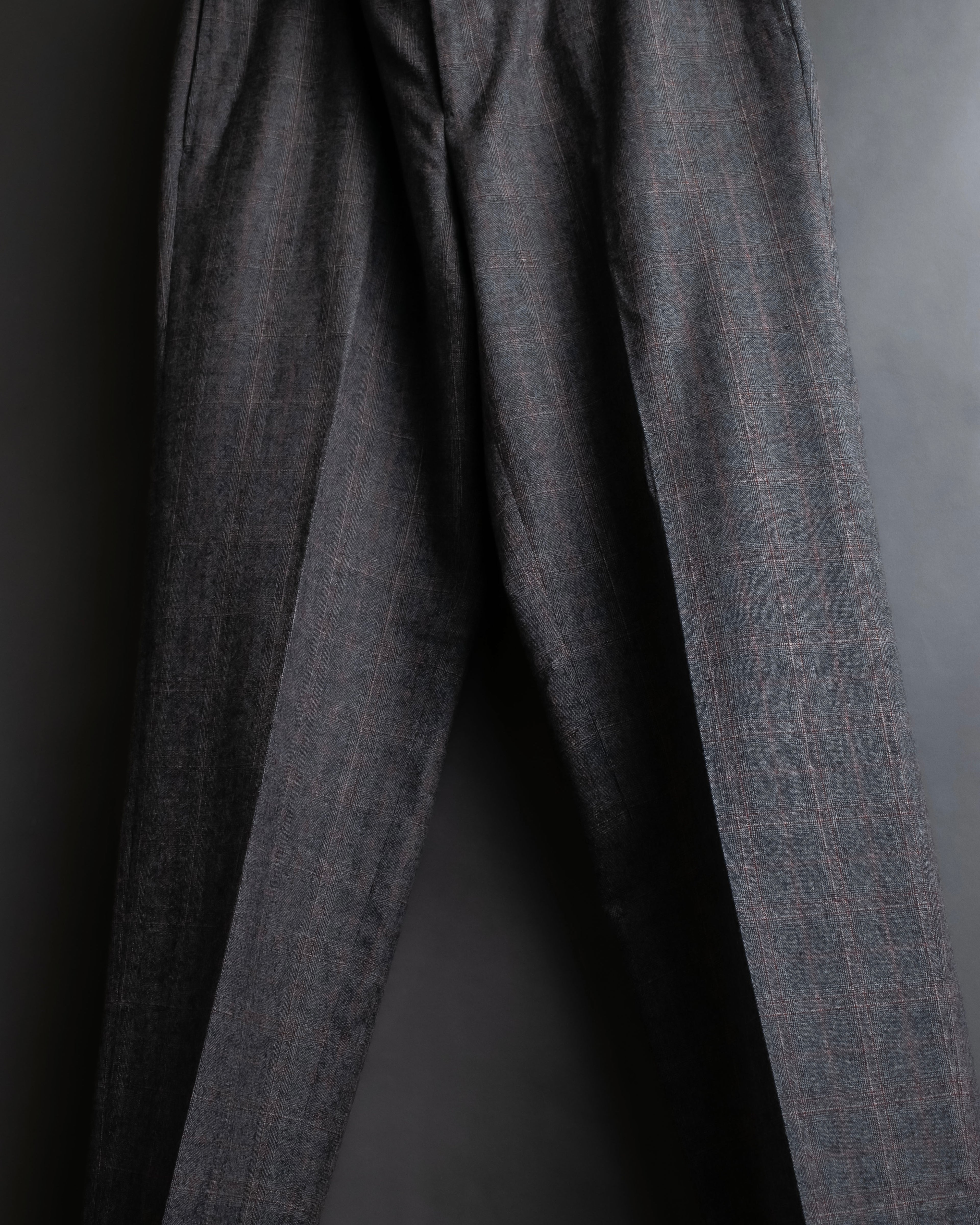 "HERMES" Heather gray cashmere blend slacks