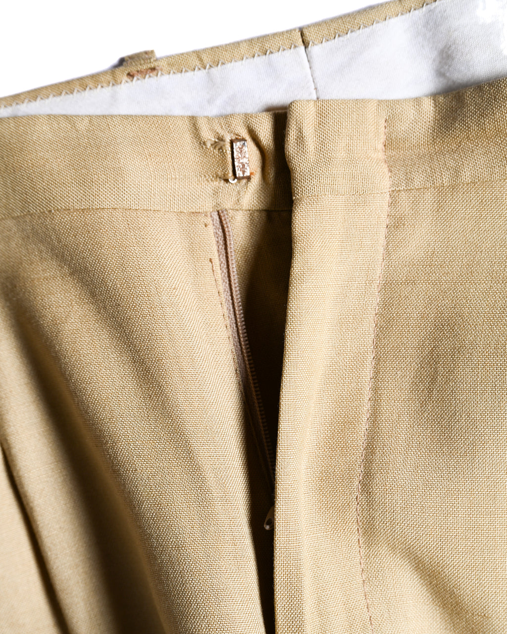 VINTAGE/ Linen Tasted 2 Tuck Trousers Light Beige