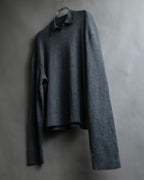 "JIL SANDER" Polo collar design wool knit pullover