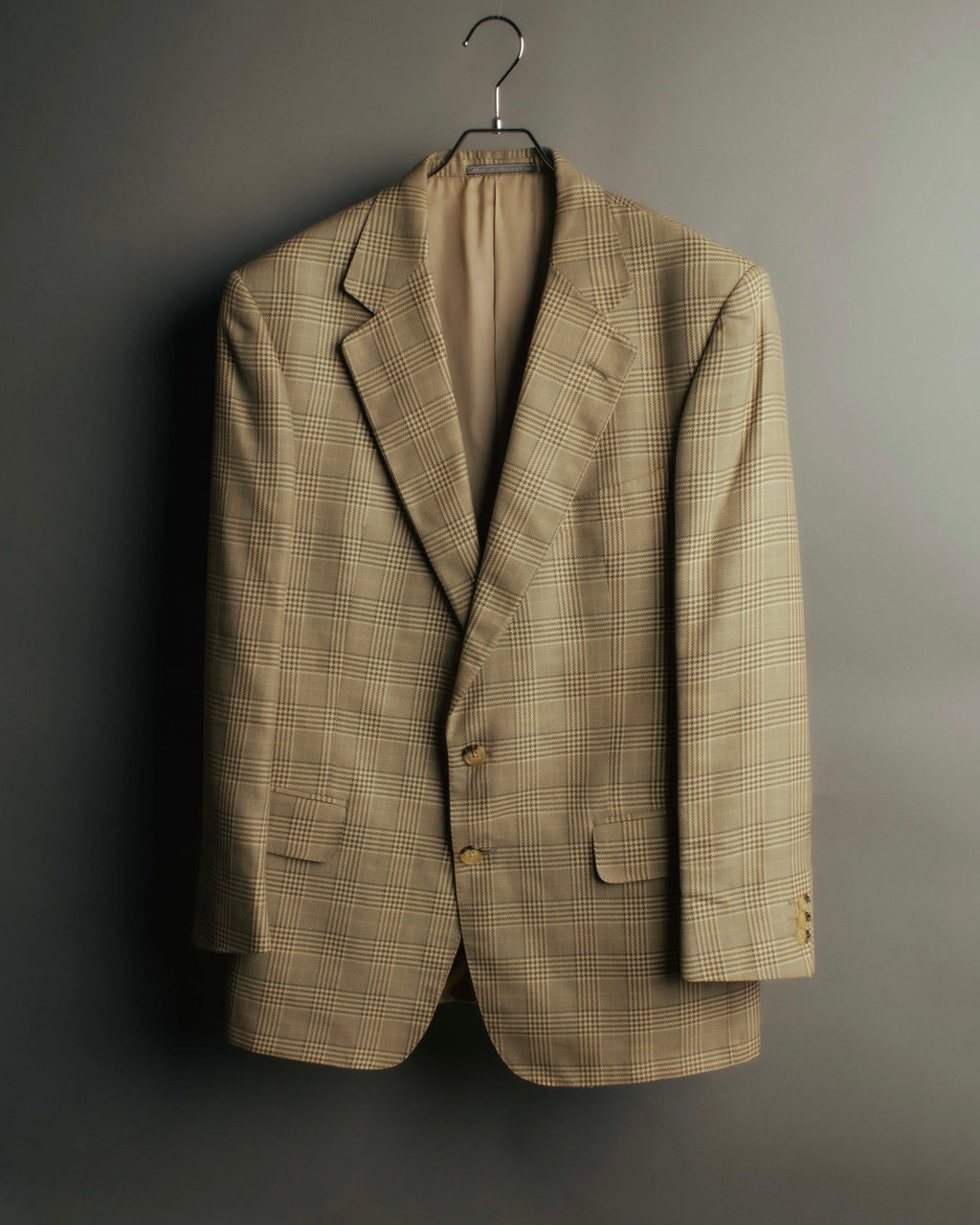 "GUCCI" 90's-00's Vintage houndstooth and glen check structured cotton jacket