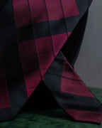 "GUCCI" Burgundy large check silk necktie