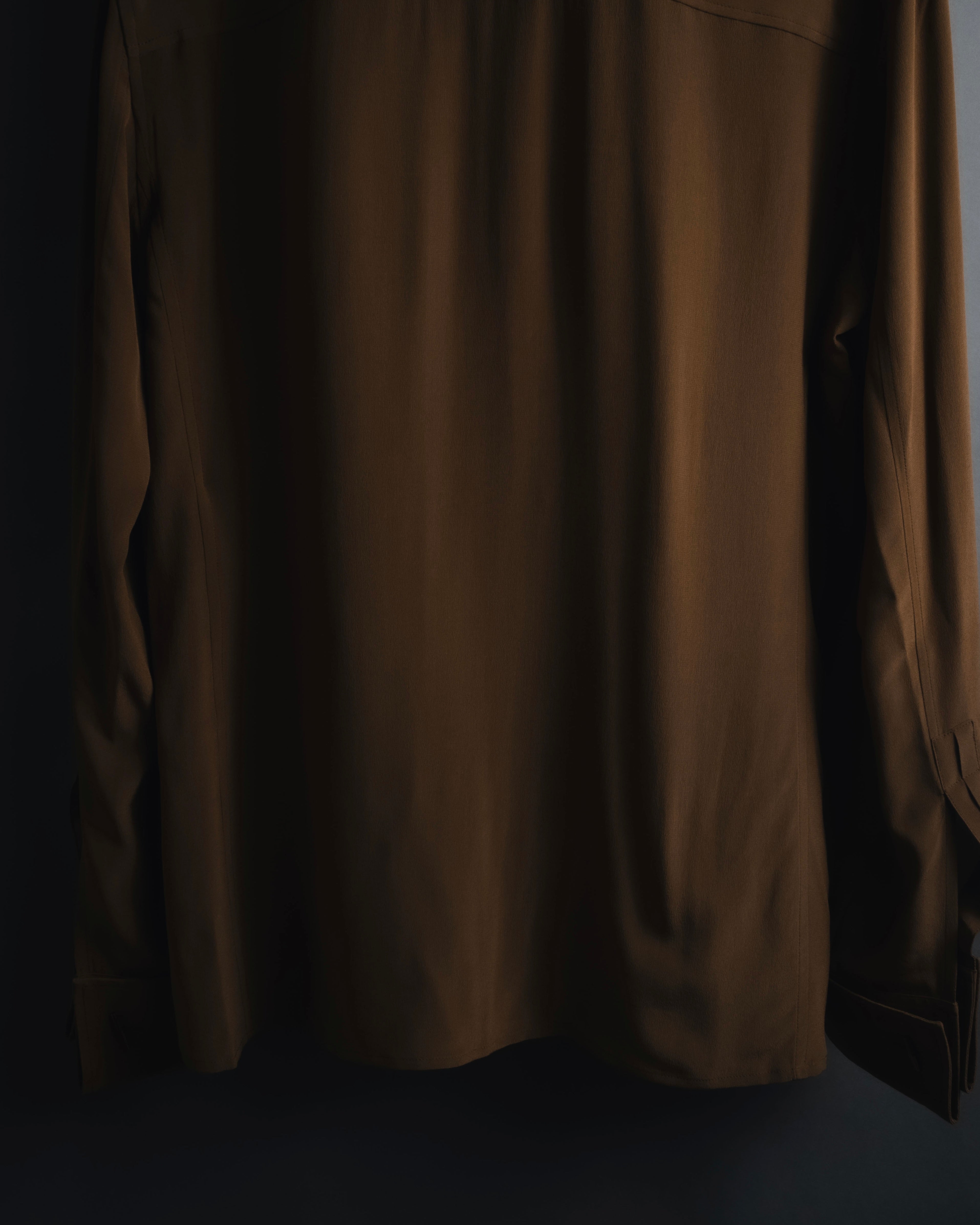 "SAINT LAURENT" 2021AW silk crepe de chine french-cuff shirt