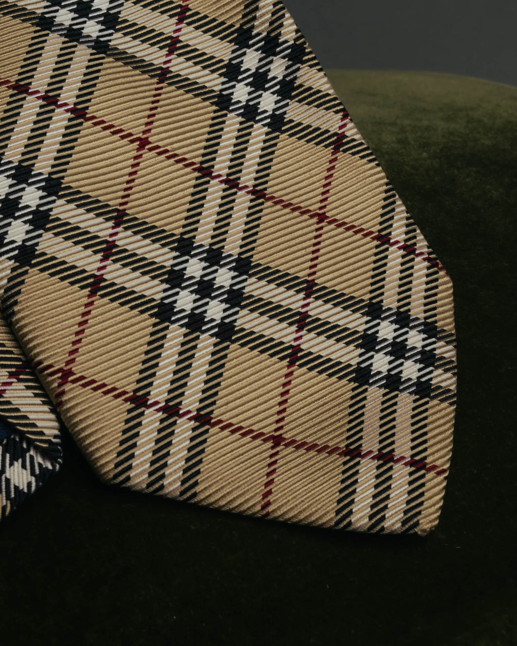 "BURBERRY LONDON" 00's Beige checked silk necktie