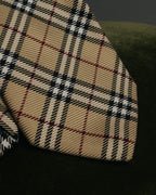 "BURBERRY LONDON" 00's Beige checked silk necktie