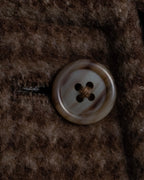 "BURBERRYS" Houndstooth pattern belted stand collar coat