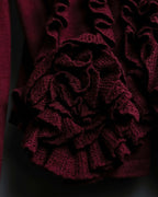 "VALENTINO" Virgin wool ruffled flower design cardigan