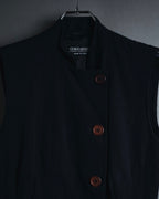 "GIORGIO ARMANI" Early 90s rayon linen asymmetric gilet