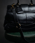 –SPECIAL– “DOLCE & GABBANA” 00’s-10’s Miss orient padlock leather satchel