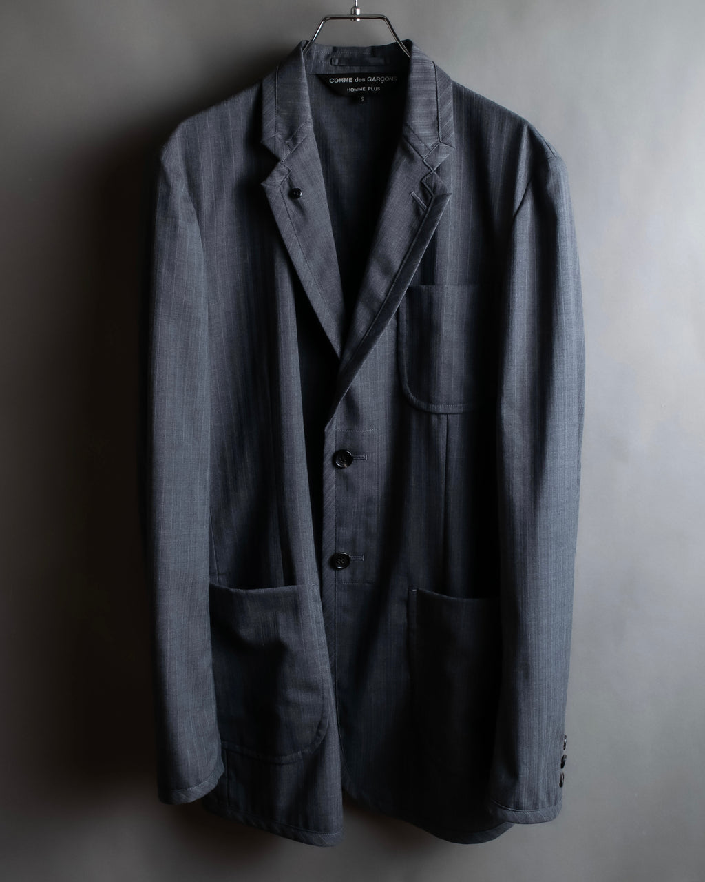 "COMME des GARCONS HOMME PLUS" 14SS modified lapel design striped jacket