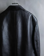 "ARMANI COLLEZIONI" 100% lamb leather oversized tailored jacket