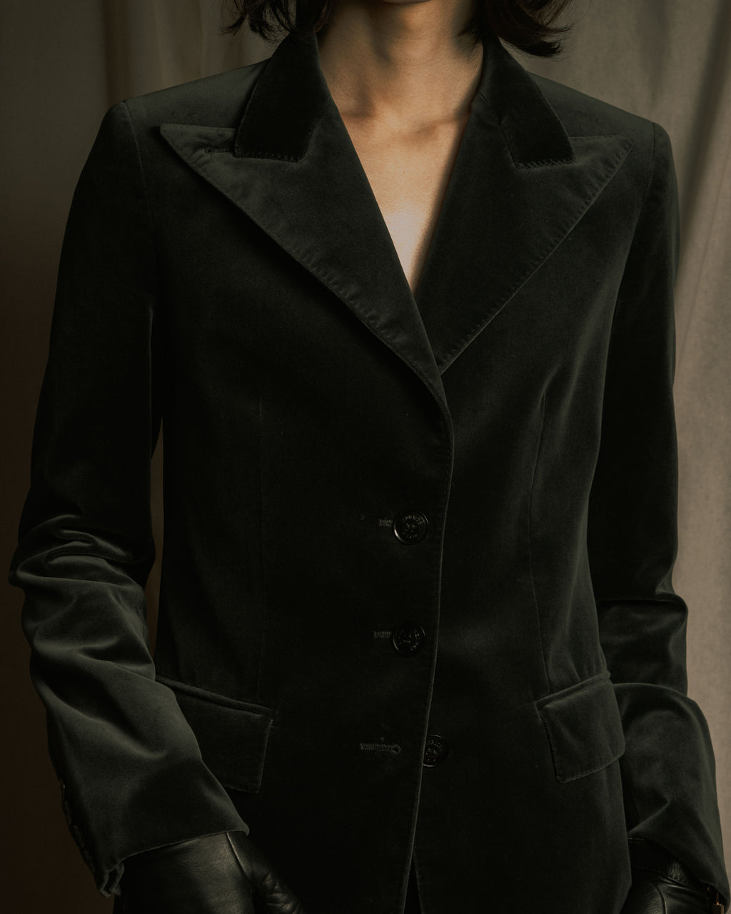 –SPECIAL– "HERMES"
00’s Velvet switchinglamb leather collar special tailored jacket