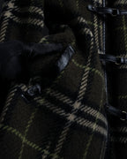 "BURBERRY" Leather switching design check tweed coat