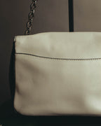"Salvatore Ferragamo" 10's Bicolor leather chain shoulder bag