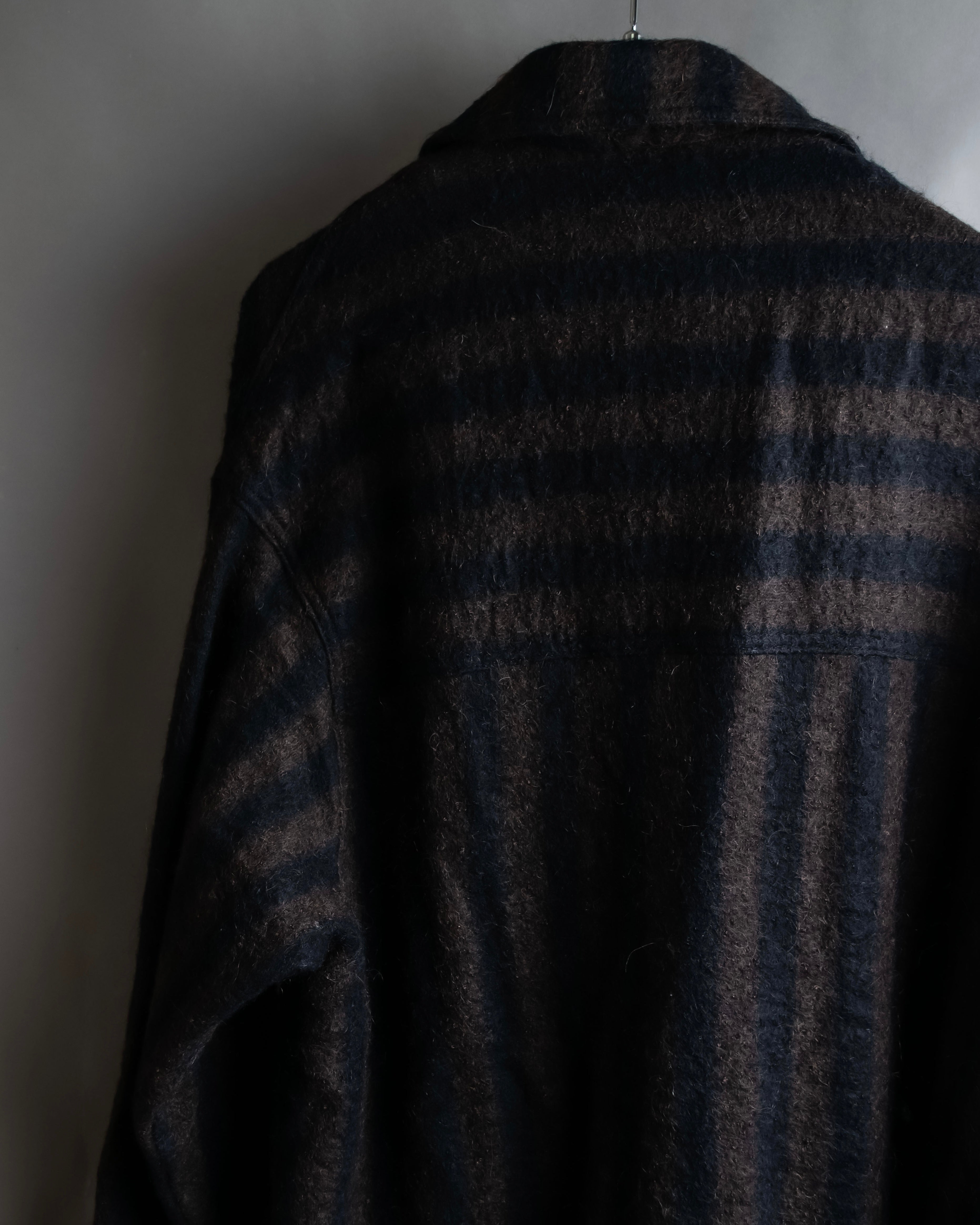"FENDI" Pecan stripe pattern A-line silhouette coat