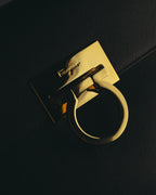 "Salvatore Ferragamo" 90's-00's Structured gancini leather top handle bag