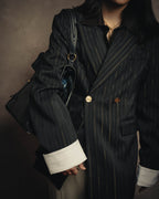 -SPECIAL-“SAINT LAURENT” 18's- Modern pinstripe double breasted jacket