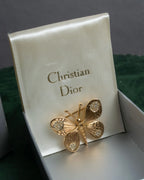 "Christian Dior" Butterfly motif gold brooch