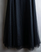 "RED VALENTINO" Polka dot pattern tulle flared skirt