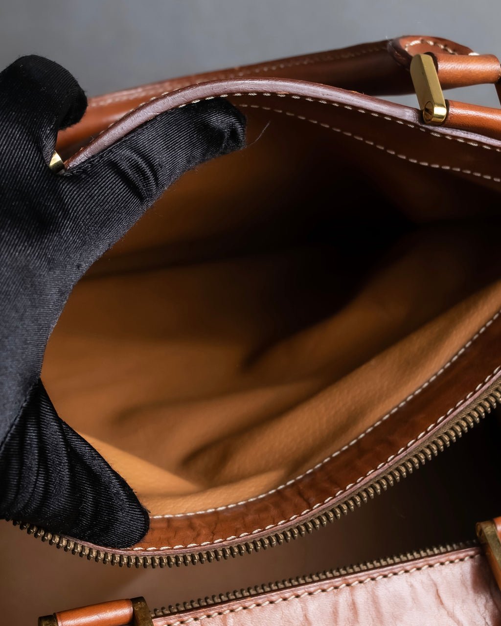 "CELINE" Macadam pattern leather combination boston bag