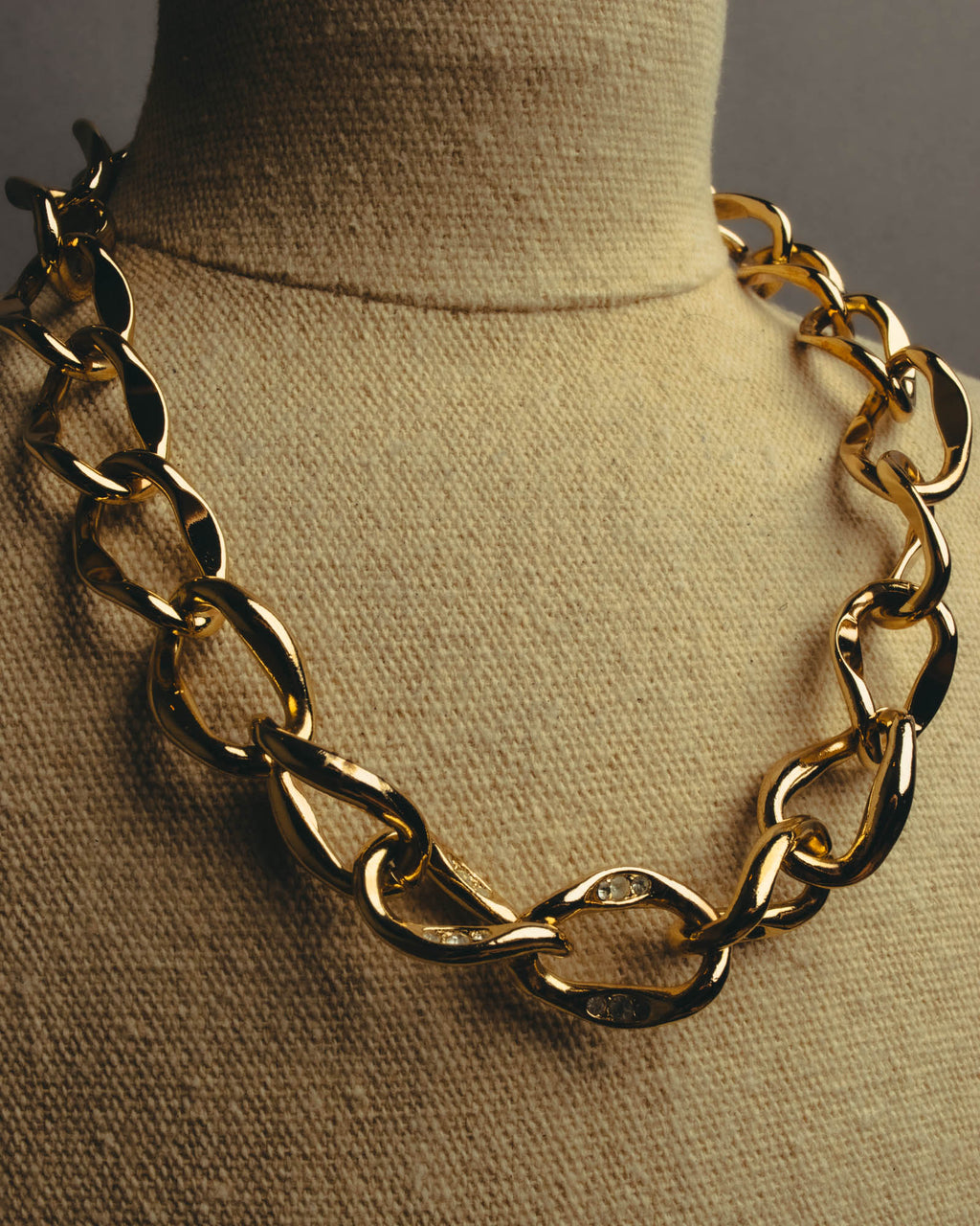 "Dior" Statement gold tone chain necklace