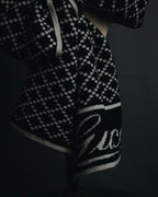 "GUCCI" 2016-2020 Script logo diamond-knit stole
