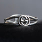 "GUCCI" Interlocking G motif cut out silver ring