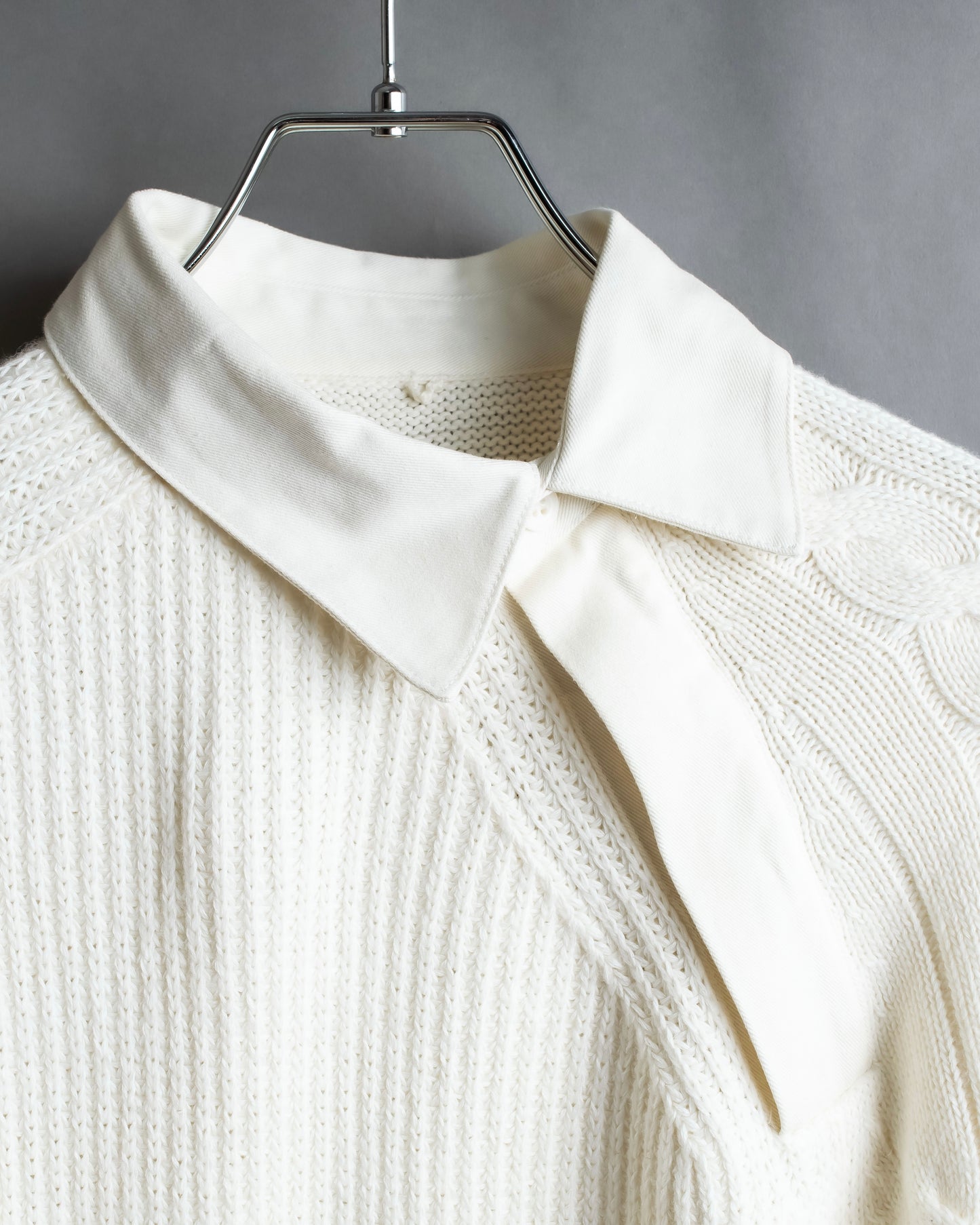 "ALEXANDER WANG" Asymmetrical tilden design knit switching sweater