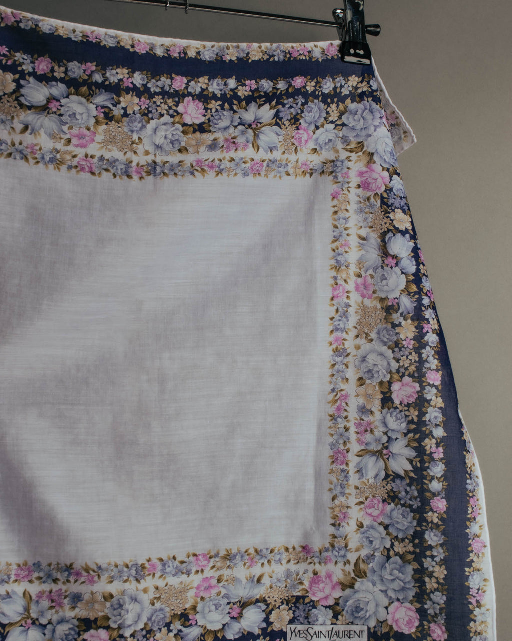 “YVES SAINT LAURENT” 80’s-90’s Floral border scarf
