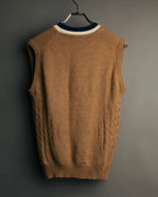 "Christian Dior" 80's-90's Preppy cable knit sweater vest