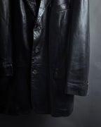 "Salvatore Ferragamo" Straight silhouette leather tailored jacket