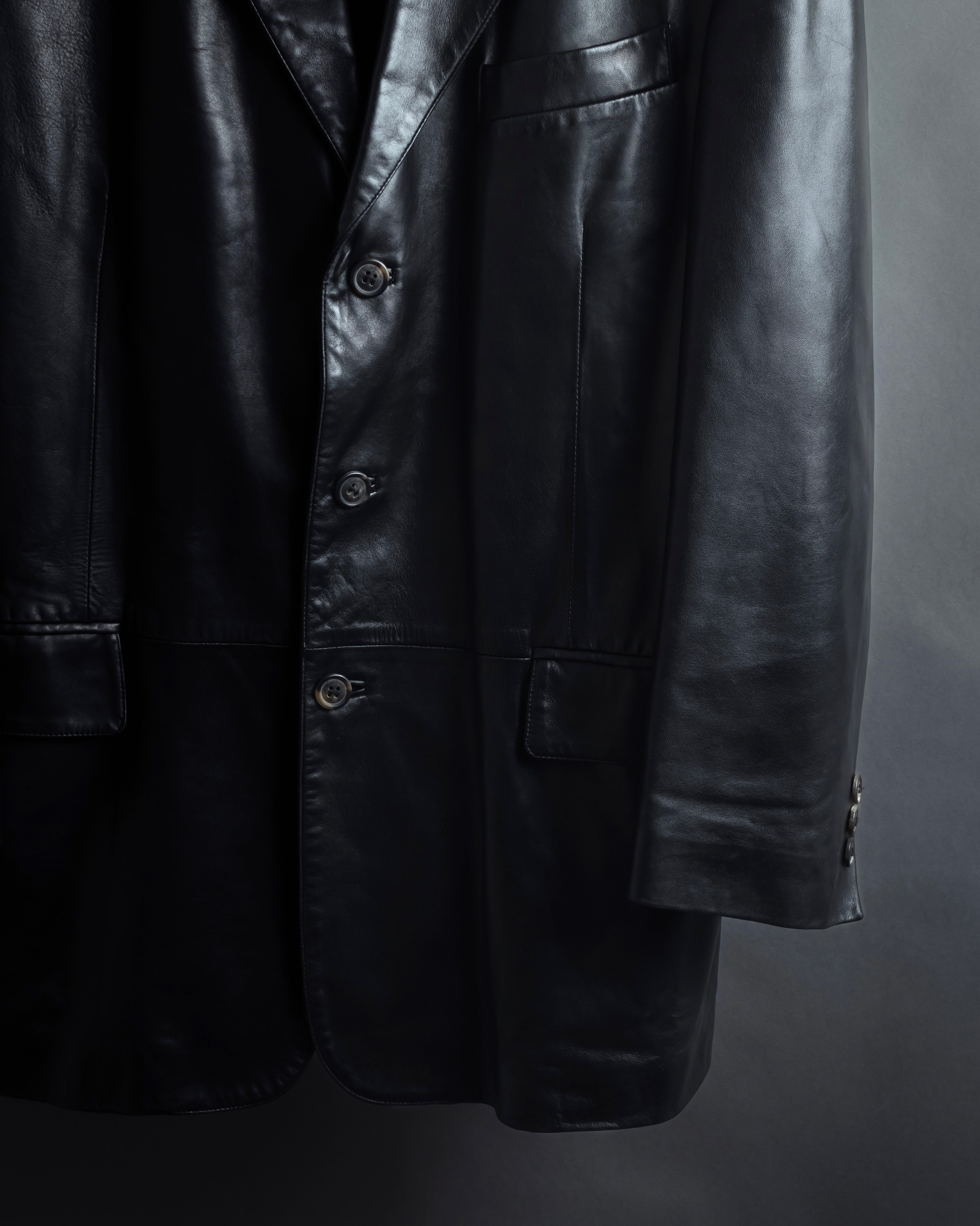 "Salvatore Ferragamo" Straight silhouette leather tailored jacket